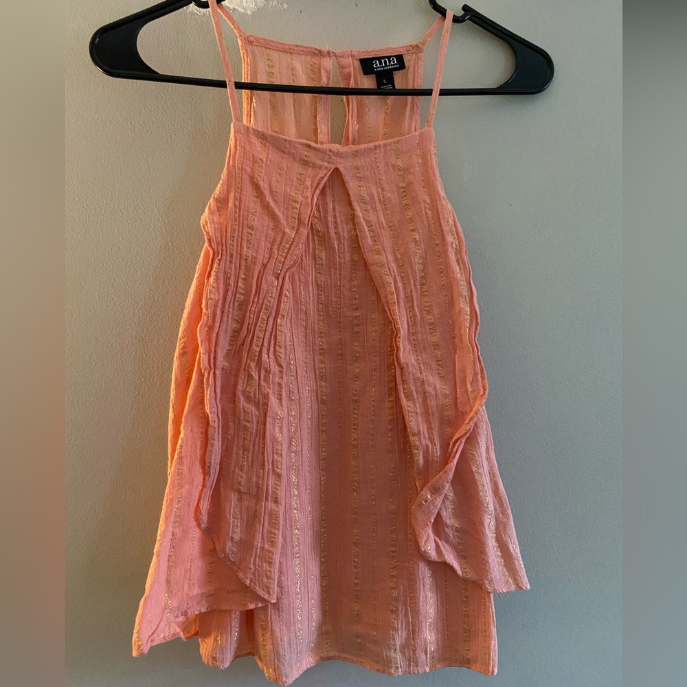 Ana pink tank top with gold